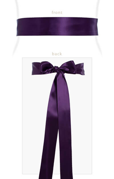 Smooth Satin Sash Dark Purple by Tiffany Rose