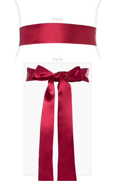 Ceinture en Satin Lisse Longue Framboise by Tiffany Rose