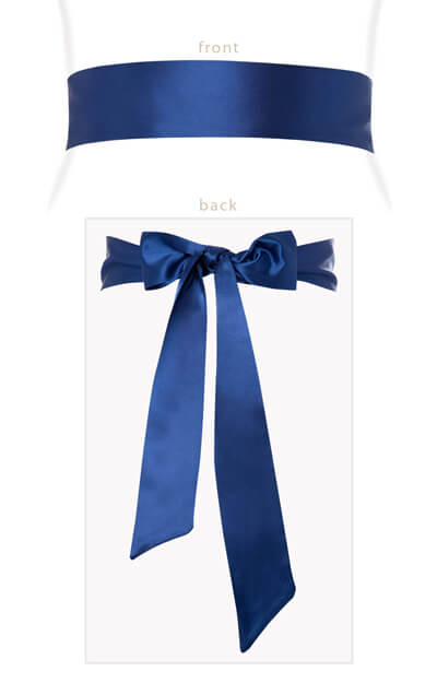 Smooth Satin Sash Long French Blue by Tiffany Rose