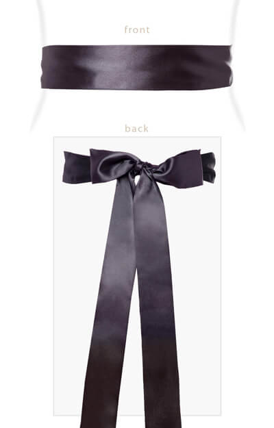 Ceinture en satin longue gris graphite by Tiffany Rose