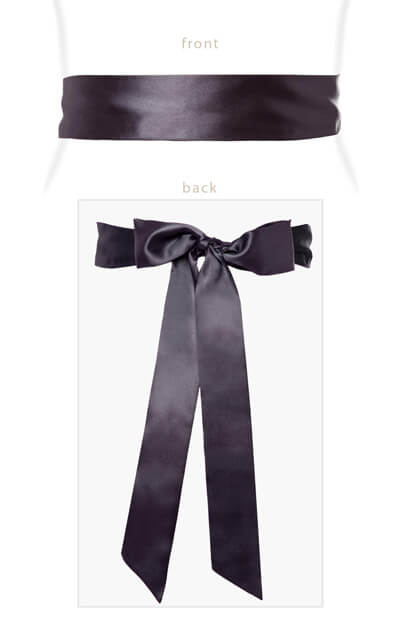 Ceinture en satin gris graphite by Tiffany Rose