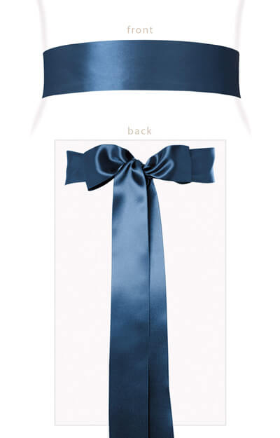 Ceinture en Satin Lisse Longue Bleu Lagon by Tiffany Rose