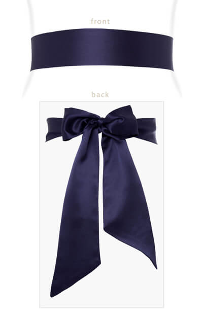 Ceinture en satin bleue nuit by Tiffany Rose