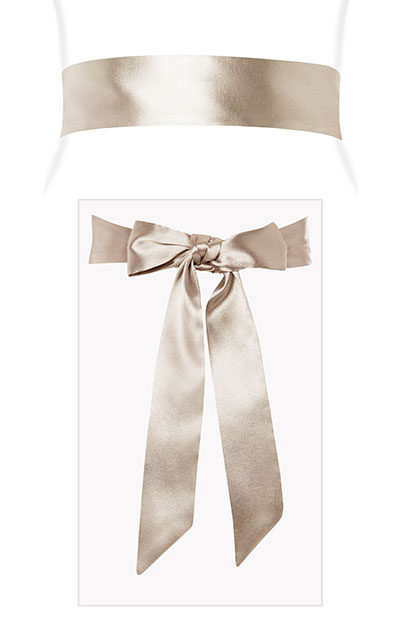 Ceinture en satin gris scintillant by Tiffany Rose