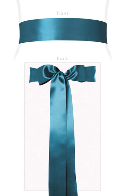 Ceinture en Satin Lisse Bleu Tempête by Tiffany Rose