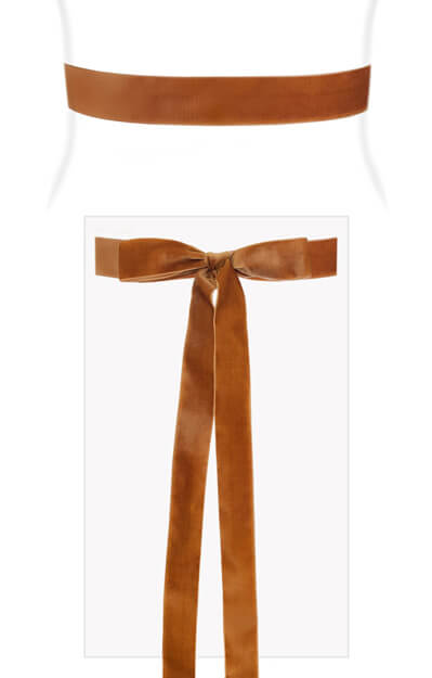 Velvet Ribbon Sash Rust Orange by Tiffany Rose