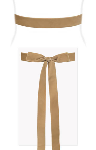 Velvet Ribbon Sash Sand by Tiffany Rose