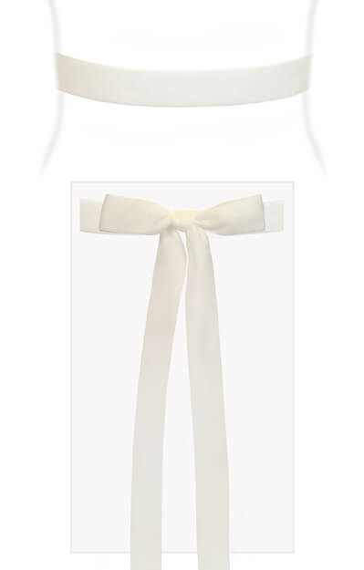 Velvet Ribbon Sash White by Tiffany Rose