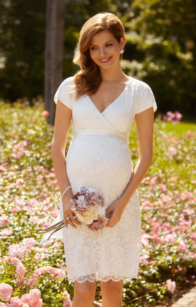 Bridget Maternity Lace Dress Ivory by Tiffany Rose