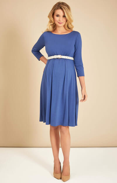 Cathy Maternity Dress Short Bijou Blue by Tiffany Rose