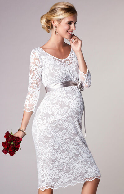 Charlotte Maternity Dress Oyster Cream by Tiffany Rose