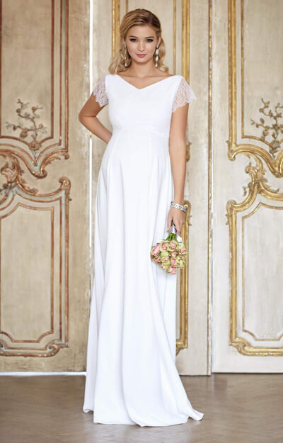 Eleanor Maternity Wedding Gown (Ivory White) by Tiffany Rose