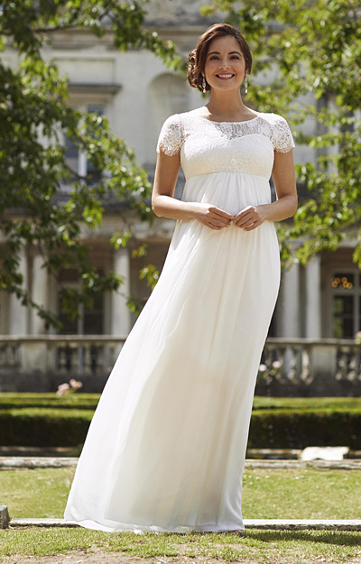 Robe de Mariée Grossesse Elizabeth Longue Ivoire by Tiffany Rose