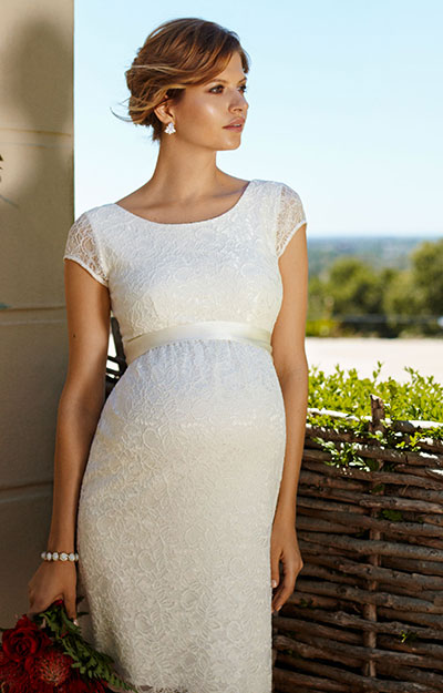 Emma Maternity Shift Dress Ivory - Maternity Wedding Dresses, Evening Wear and Party Clothes by 