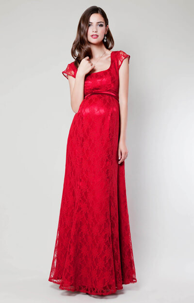 Eva Lace Maternity Gown (Scarlet) by Tiffany Rose