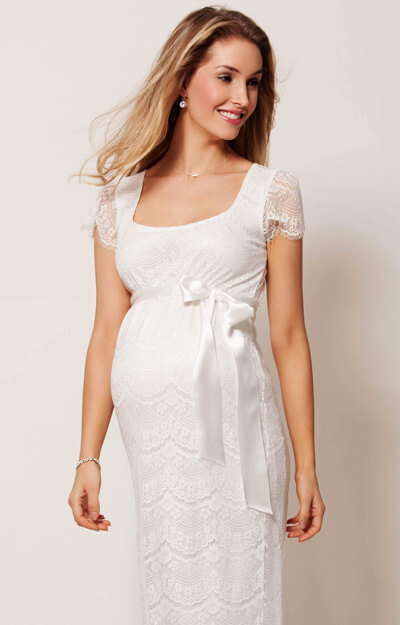 Flutter Maternity Dress Long (Ivory) - Maternity Wedding Dresses ...