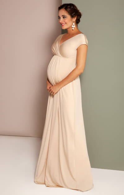 Francesca Maxiklänning för gravida Champagne Guld by Tiffany Rose