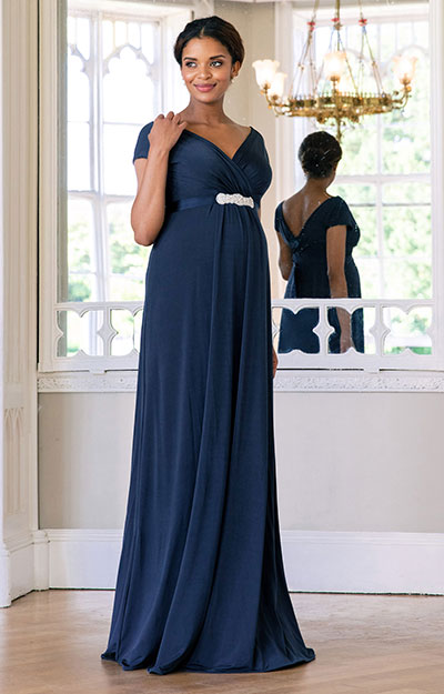Francesca Maxi Gravidklänning Nattskugga blå by Tiffany Rose