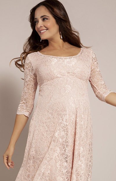 Freya Maternity Lace Dress in Pearl Pink - Maternity Wedding Dresses ...