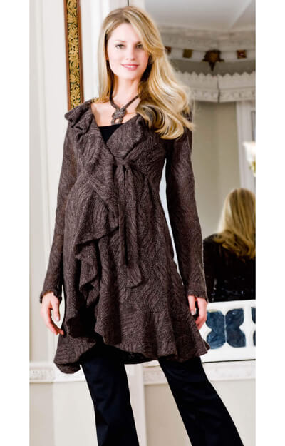 Frill Maternity Jacket (Brown) by Tiffany Rose