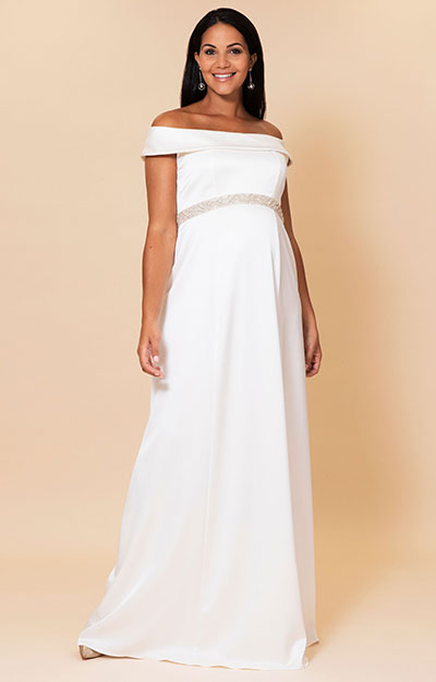 Grace Off-Shoulder Maternity Wedding Gown (Ivory) by Tiffany Rose