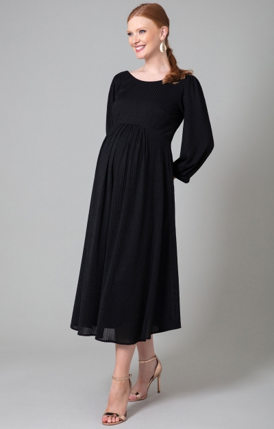 Isla Ribbed Jersey Dress (Black) by Tiffany Rose