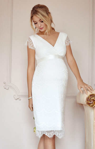 Imogen Maternity Wedding Shift Dress Ivory White by Tiffany Rose