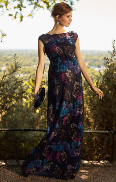 Jasmine Maternity Gown Long Midnight Flower by Tiffany Rose