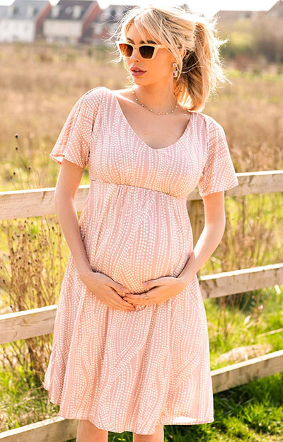 Kimono Maternity Dress Dotty Pink by Tiffany Rose