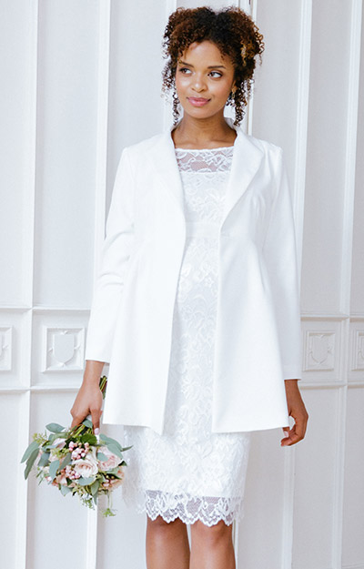 Kathleen Maternity Bridal Jacket Ivory by Tiffany Rose