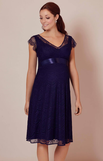 Kristin Lace Maternity Dress Indigo Blue by Tiffany Rose