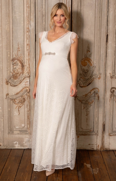 Robe de Mariée Maternité Kristin Longue Blanc Ivoire by Tiffany Rose