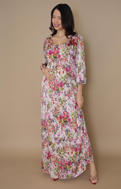 Lucy Umstands-Maxikleid mit Wildblumen-Print by Tiffany Rose