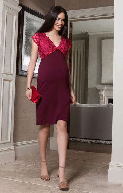 Luella Maternity Shift Dress Bright Rose by Tiffany Rose