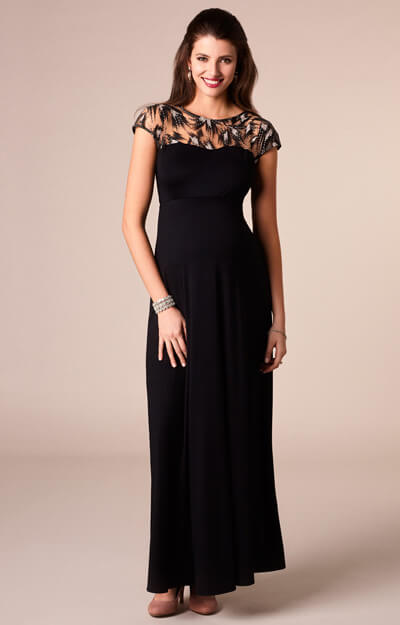 Robe de Grossesse Longue Marie Noir Vintage by Tiffany Rose