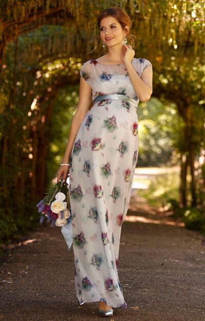 Maya Maternity Gown Long Dusky Floral by Tiffany Rose