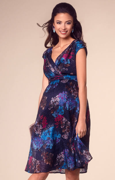 Natalia Maternity Dress Short Floral Sparkle by Tiffany Rose