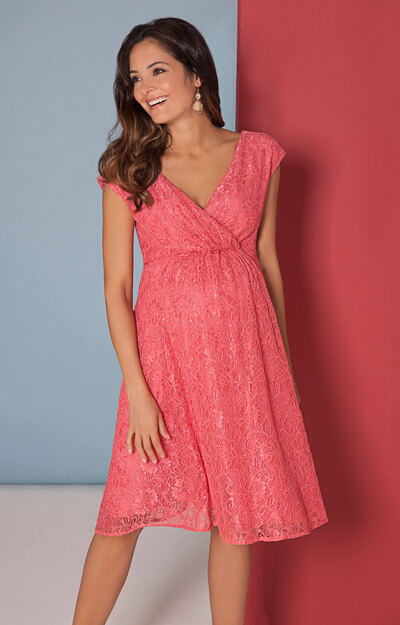 Nicola Lace Dress in Coral Blush by Tiffany Rose