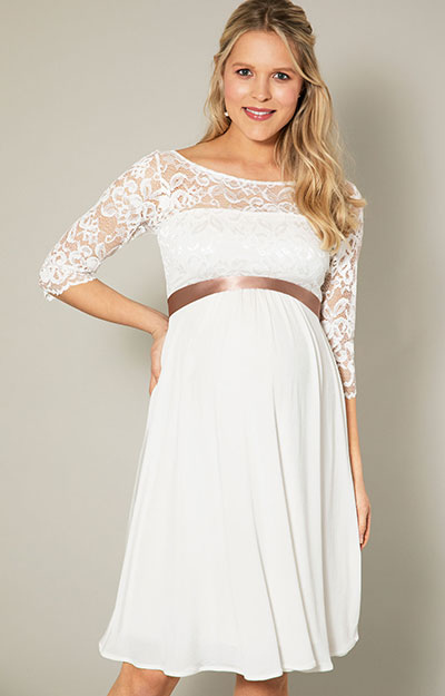 Olivia Maternity Wedding Dress (Ivory White) by Tiffany Rose