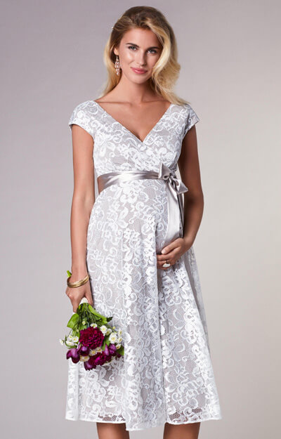 Orla Maternity Wedding Lace Dress Oyster Cream by Tiffany Rose