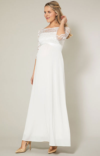 Robe de Mariée Maternité Longue Olivia (Blanc Ivoire) by Tiffany Rose