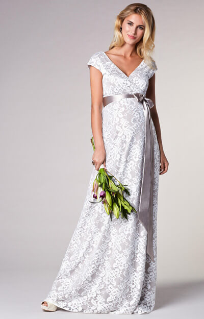 Orla Maternity Wedding Lace Gown Oyster Cream by Tiffany Rose