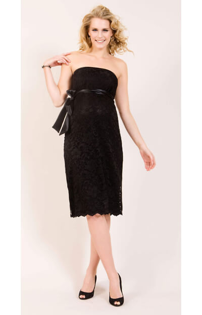 Oyster Lace Maternity Dress Short (Jet Black) by Tiffany Rose