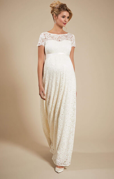 Penelope Lace Maternity Wedding Gown Ivory by Tiffany Rose