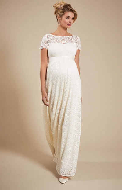 Robe de Mariée Maternité en Dentelle Penelope Longue Ivoire by Tiffany Rose