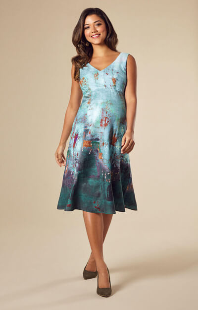 Robe de Grossesse Ria Mi-Longue Ombres Aquatiques by Tiffany Rose