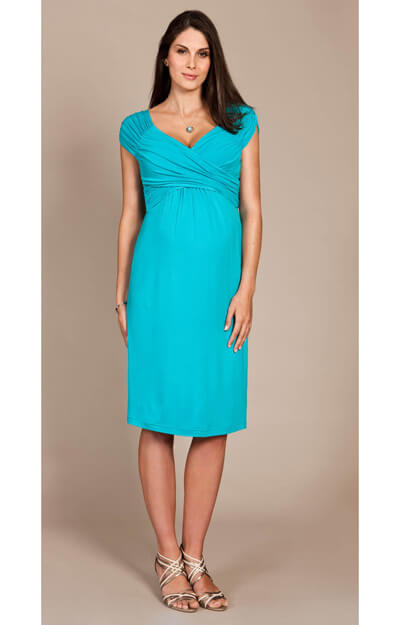 Riviera Maternity Dress (Peacock Blue) by Tiffany Rose