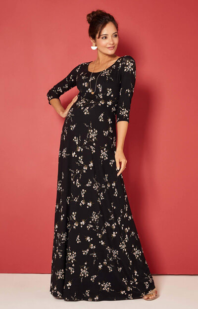 Robe de Grossesse Samantha Maxi Fleurs Nocturnes by Tiffany Rose