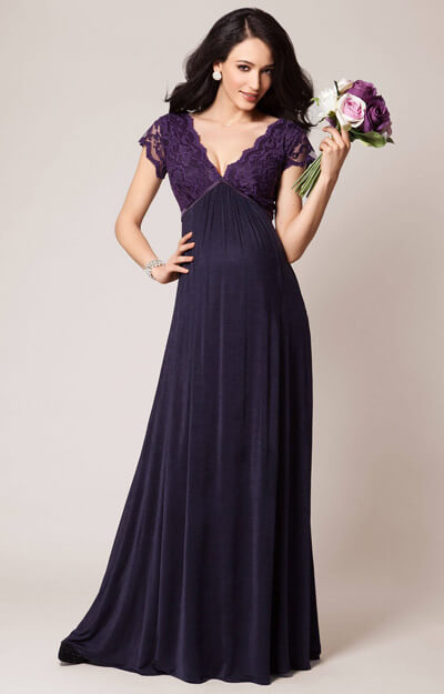 Sevilla Umstandsabendkleid lang Brombeere by Tiffany Rose