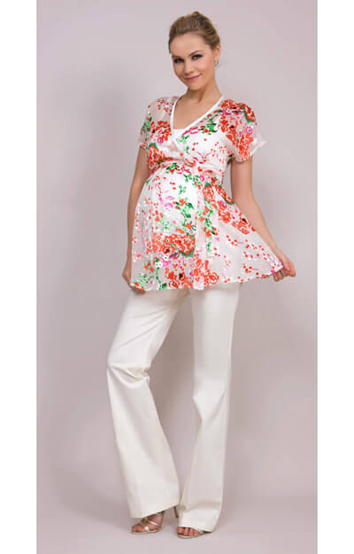 SlimFit Maternity Trousers (Cream) by Tiffany Rose